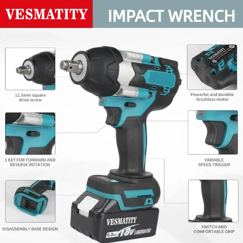 Power Tools Battery Repair - Llave de Impacto Inalámbrica DTW700 de