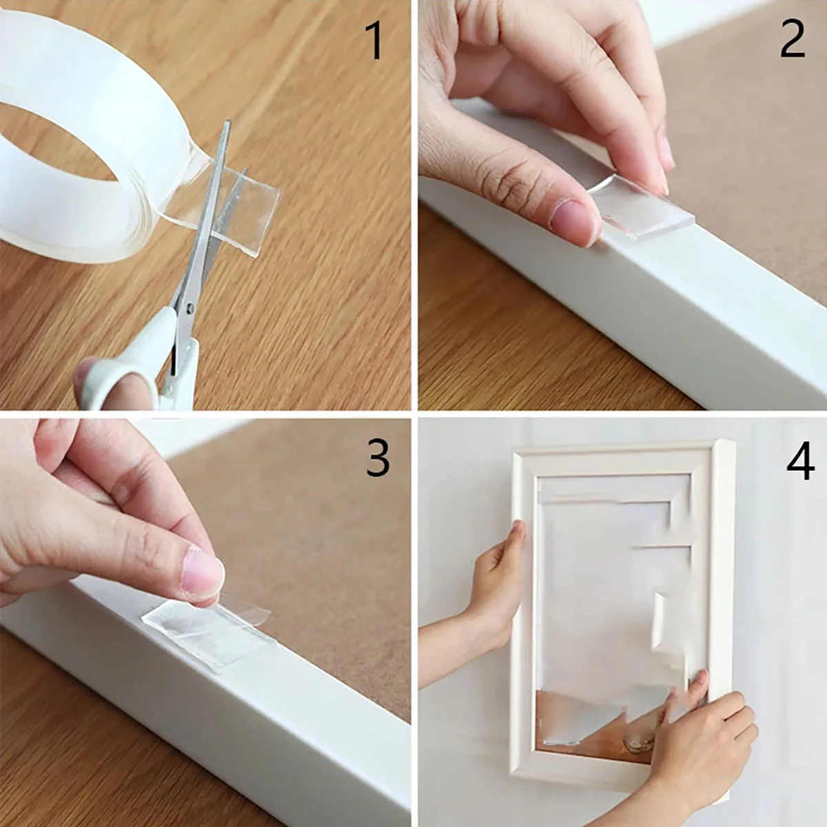 Power Tools For Home - Cinta Adhesiva Nano Transparente de Doble