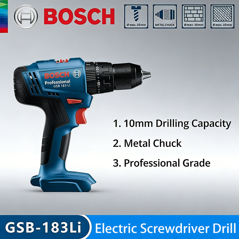 Power Tools Use - Taladro Eléctrico Bosch GSB183-LI, Atornillador Inalámbrico