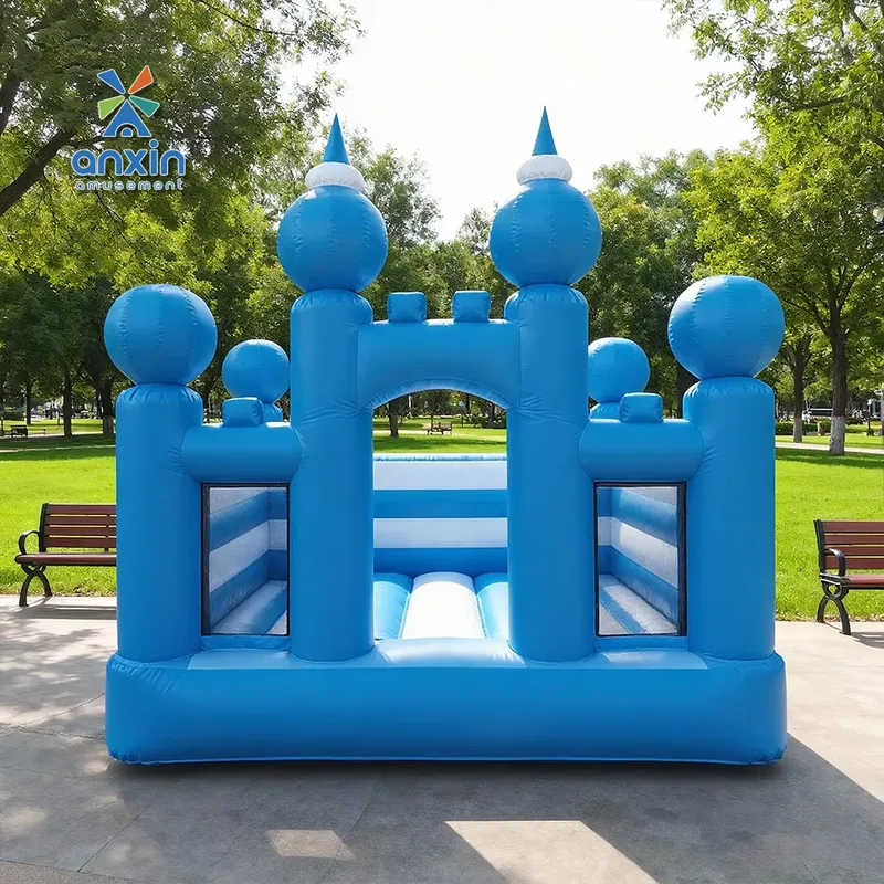 Power Tools Rental - Castillo Inflable Pequeño Azul para Exteriores,