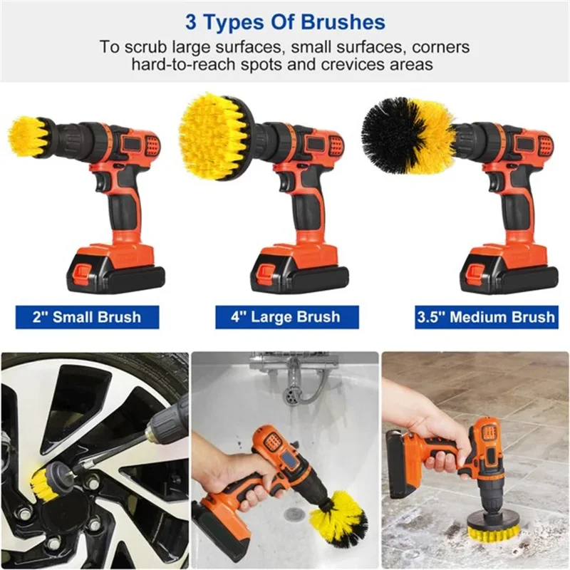 Juego de 3 cepillos de limpiez - Power Tools Tool Box reseña y precio